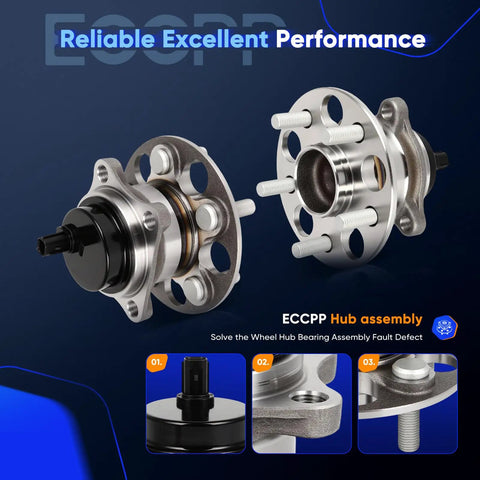 Rear Left And Right Wheel Hub Bearing Assembly With ABS For Lexus CT200h 2011 2017 Toyota Prius 2016 2020 Prius Prime 2017 2021 5 Lug OE 512547 Direct Fit