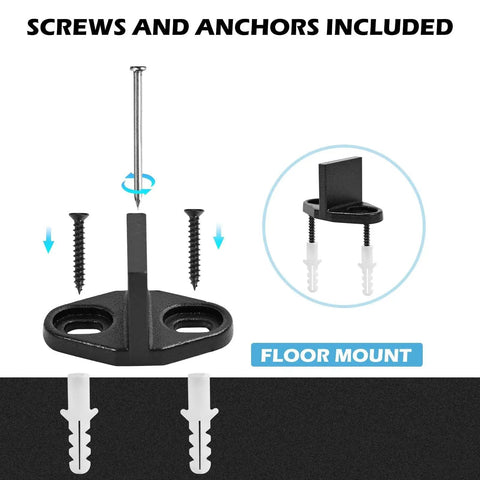 Heavy Duty T Shaped Barn Door Floor Guide 2 Pack Adjustable Bottom Track System For Sliding Doors with screws and anchors