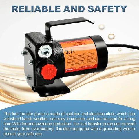 3.7 GPM 110V AC Fuel Pump Kit with Handle Workhorse Self Priming Oil Transfer Pump for Gasoline Diesel Kerosene and Mineral Oil