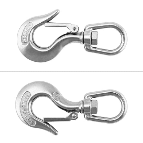 Slip Hooks 1400Lb Stainless Steel Rotatable Swivel Clevis Hook With Safety Latch For Hoisting Machinery Metallurgy Mining Equipment