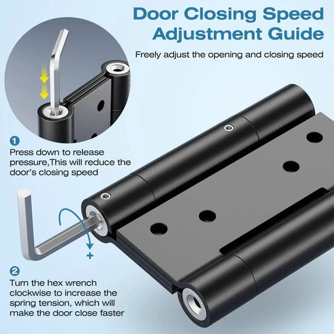 Heavy Duty 4 Inch Double Spring Door Hinge Set In 304 Stainless Steel With Integrated Spring Tension Adjustment No Fixing Pin Required