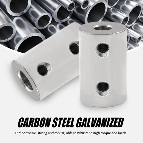 2 Pack 6mm To 6.35mm Bore Rigid Shaft Coupler With Set Screws 14mm Diameter 22mm Length Carbon Steel Galvanized Motor Connector