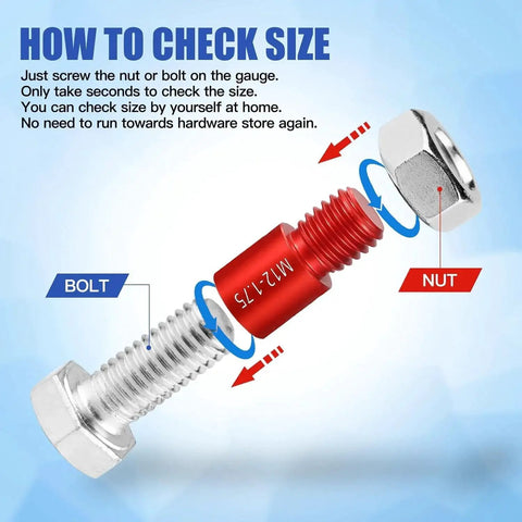 54 Piece Nut And Bolt Thread Gauge Set With Individual Foam Housed Case For Quick Inch And Metric Size Identification