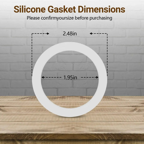 Food Grade Silicone Gasket Replacement Ring For Aluminum Stovetop Coffee Makers 3 Cup And 4 Cup Pots Durable Spare Seal Fits Bialetti Moka Express Dama Venus Musa Kitty 8 Pack Better Than Rubber, dimensions shown