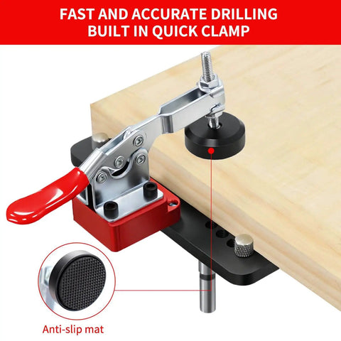 Concealed Hinge Jig Kit For Doors And Cabinets 35mm Precision Aluminum Alloy Hinge Drill Guide mounted with quick clamp