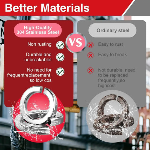 Comparison of M6 Stainless Steel Split Lock Washers 50 Pack versus ordinary steel, highlighting durability and rust resistance