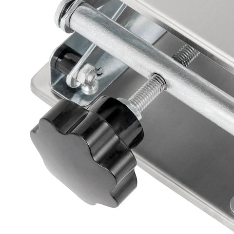 Close-up of adjustment knob on 2 Pack 8x8 Inch Lab Scissor Jack Stainless Steel Lift Stand Platform 270mm