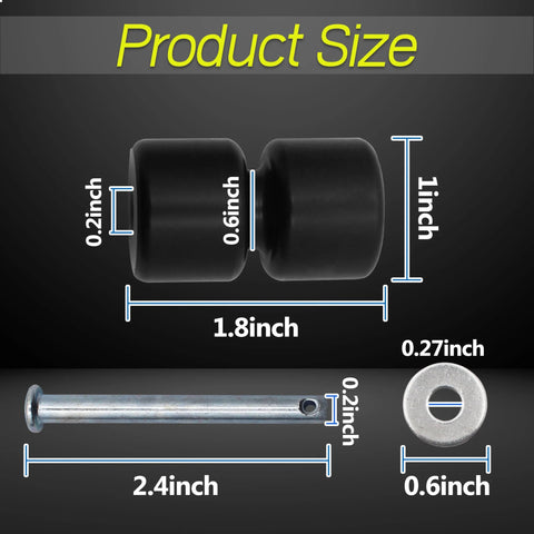 4 Pack Trailer Tailgate Lift Assist Rollers Kit For Two Sided Trailers Replacement Rollers With Pins Washers And Rings