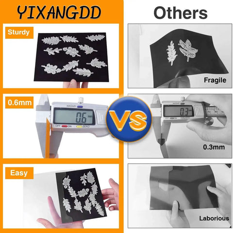 Comparison of 20 Piece Stamp And Die Storage Set With 10 Magnetic Sheets and others, showing sheet thickness and durability.