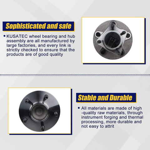 Rear Wheel Bearing And Hub Assembly For Chevy Cobalt HHR Malibu Pontiac G6 Saturn Aura 5 Lug With ABS Direct Fit Rear Replacement For 2005 2010 Models Premium Quality Durable Alloy Hub