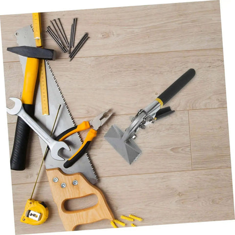 3 Inch Hand Seamer Sheet Metal Bending Tool with Anti Slip Jaws and Locking Handle on wooden surface with other tools