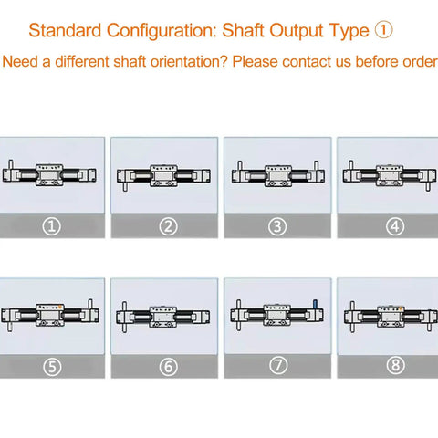 Diagram showing 8 configurations of 700mm belt drive linear actuator sliding table stage ready to roll for CNC and 3D printer builds DIY.