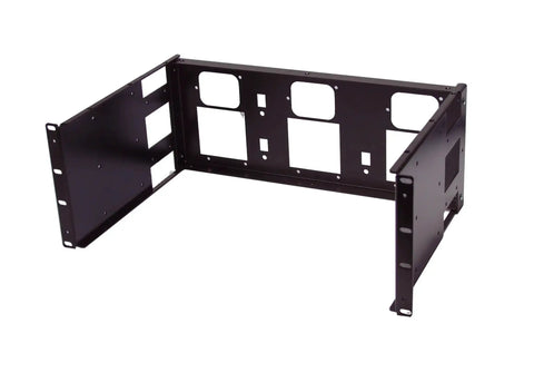 4U Rackmount Panel For ATX PS2 Power Supplies Mounting In 19 Inch Rack Cabinets, 14 Gauge Steel, open frame view, black finish