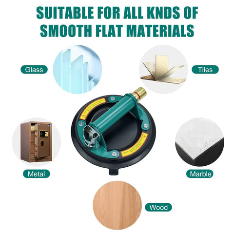 Heavy Duty 8 Inch Glass Suction Cups For Lifting Large Glass Max Load 960 Lbs with materials like glass, tiles, and metal