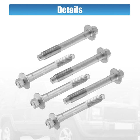 Six Piece Heavy Duty Wheel Hub Bearing Mounting Bolts Set For Jeep Grand Cherokee 2000-2010 Fits Jeep Commander Liberty Cirrus Stratus Nitro 1995-2012 With Part Numbers 34201535 6503754 6505935AA visible in the image