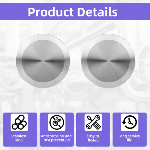Two stainless steel 1.5-inch tri-clamp end caps for 50.5mm OD clamps.