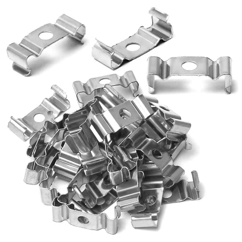 30 Pcs 0.96 Inch Length T5 Clip Brackets Hangers For LED Light Tubes Stainless Steel Ceiling Mount Clips 0.16 Inch Bore 0.31 Inch Height