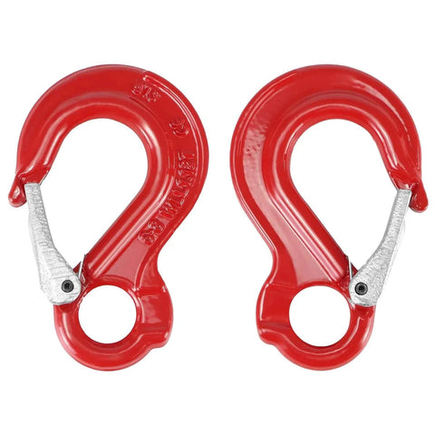 Clevis Slip Hook G80 Rotary Eye Hoist Hook With Lock For Safe Lifting, 4 Pack, Heavy Duty Forged Steel Red Rigging Hardware