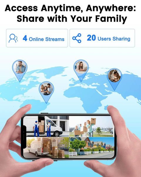 Person holding phone displaying live feeds, showcasing 2K Video Peephole Doorbell Camera With 4.3 Inch Color Monitor 8000mAh Battery