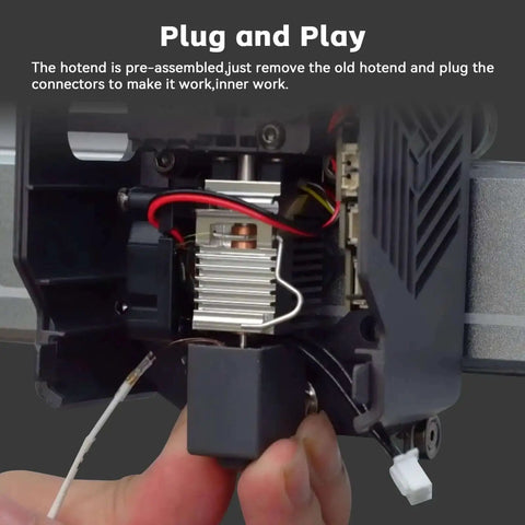 Installing 2 Pack All Metal Hotend Replacement for Kobra 3 and Kobra 3 V2 Combo 3D Printers, easy plug and play setup.
