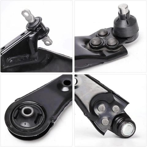 8-piece front suspension kit in black metal: 2 lower control arms, 2 sway bars, 4 outer/inner tie rods