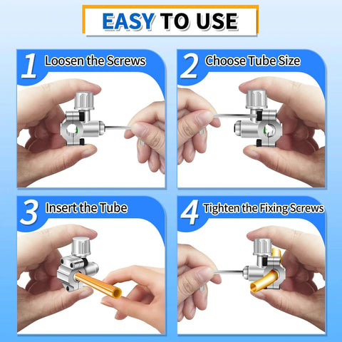 Boltigen piercing valve for refrigerator with brass body; four-step installation guide.
