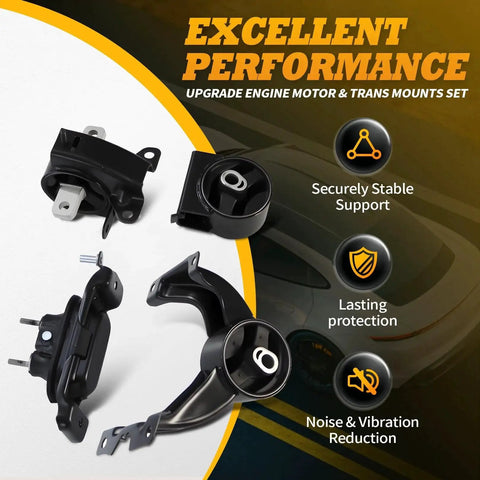 4 Piece Engine And Transmission Mount Set For Grand Caravan 2011 To 2020 V6 3.6L Automatic Replacement Mounts For Town And Country