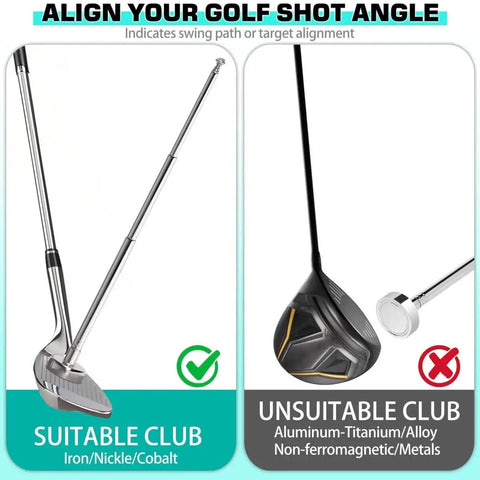 7 Length Adjustable Golf Alignment Rods Magnetic Alignment Stick For Irons And Wedges Lie Angle Tool And Swing Training Aid