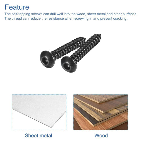 M4 25Mm Hex Socket Self Tapping Wood Screws Carbon Steel Heavy Duty And Rust Resistant Self Drilling Fasteners For Wood Sheet Metal And More