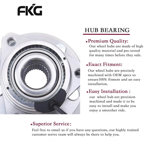 Front Wheel Bearing Hub Assembly For 2004-2012 Chevy Malibu ABS with close-up view of metal hub and ABS sensor