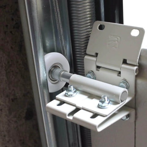 Installed 15 Pack 2 Inch Nylon Garage Door Rollers With Sealed 6200ZZ Bearings on metal track for smooth operation.
