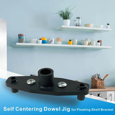 Dowel Jig Kit For Floating Shelves And Invisible Brackets, Self Centering Drill Guide For Half Inch Holes, Woodworking Doweling Tool