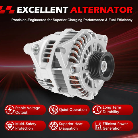 11273 Alternator Fits Ford Edge 2007 2014 Fusion 2010 2012 Taurus 2008 2012 Lincoln MKX 2010 2012 Lincoln MKS 2010 3.5L V6 OE Replacement Drop In Ready With OE Part Numbers 7T4Z10346A 8G1T10300AC 8G1Z10346A, shown in detail displaying components and features highlighting efficient power generation and durability.