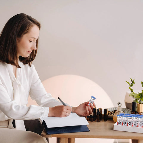 Threlaco 20-count 10ml sealed sterile glass vials with blue caps, includes 20 label stickers