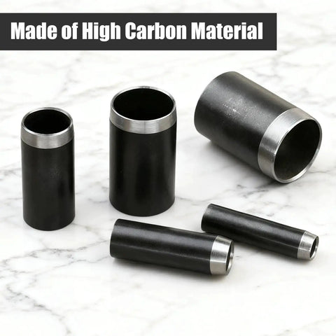 Leather Hole Punch Set 25-Piece With 1-25mm Hollow Punch Kit Includes A6 Cutting Mat And Storage Box showing high carbon material punches.