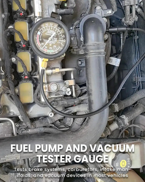 Universal Vacuum Gauge For Cars And Trucks Engine Diagnostics Kit installed on vehicle engine