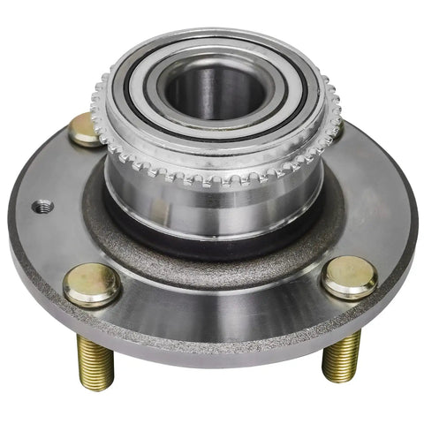 Rear Wheel Bearing Hub Assembly For 2002 2003 2004 2005 2006 Mitsubishi Lancer Two Piece Hub And Bearing Set With Four Bolt Pattern ABS Tone Ring Rust Resistant Wheel Studs Plug And Play Replacement