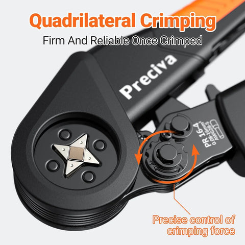 Ferrule Crimping Tool Kit With Portable Case Square Crimp Pliers For AWG 28 To 5 Wires Ratchet Crimper close-up