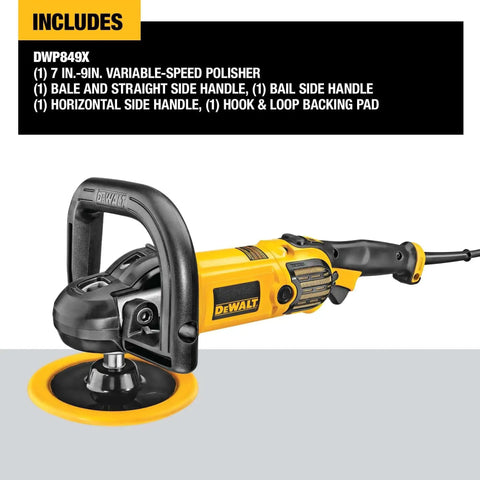 Beast Mode Heavy Duty Corded Car Buffer Polisher, 7 Inch To 9 Inch Dual Size, 12 Amp, yellow black design with soft start.