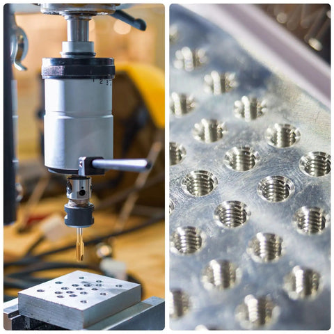 Drilling machine with Spiral Point Tap 5 By 16 By 18 UNC B2 Accuracy Titanium Coated Pro Grade 6542 High Speed Steel