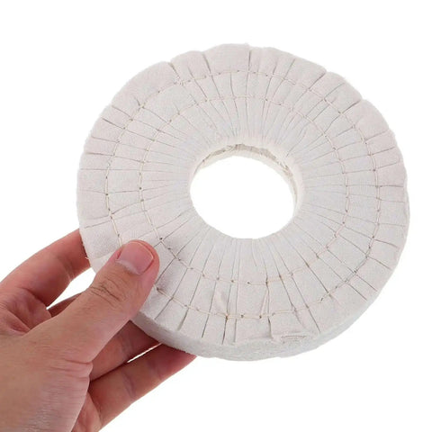 Cotton Buffing Polishing Wheel 150x50x20mm For Woodworking Edge Banding Machines White Cloth Wheel Replacement