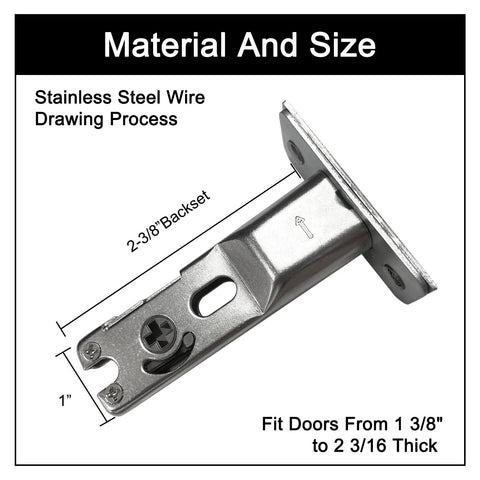 Pocket Door Lock With Key Privacy Door Hardware For Bedroom And Bath Inset Two Sided Lock With Two And Three Eighths Backset Fits Doors From One And Three Eighths To Two And Three Sixteenths Inches Thick Hidden Hardware Silver Finish Easy Install