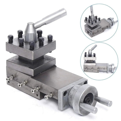 High Precision Swing Lathe Tool Slide AT300 Mini Metal Lathe Tool Post Assembly Holder for Lathe Parts, cast iron construction.