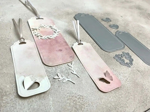 Butterfly Leaf Tag Bookmark Stencil Die Set For DIY Crafts And Scrapbooking Metal Cutting Dies with labels and embossed designs