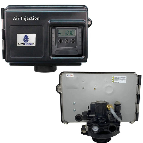 Control panel and mechanical components of Air Injection Platinum Iron Filter AIP10 Pro Grade With Filox Mang Ox Media for water treatment.
