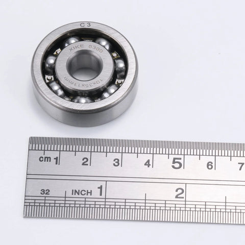 Deep groove ball bearing pair, XiKe 6300-C3, 10x35x11 mm, open with C3 clearance