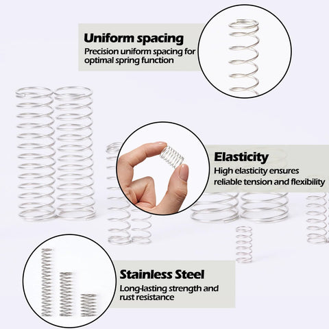 Manderson 185-piece compression springs assortment kit, stainless steel, 13 sizes, Amazon.
