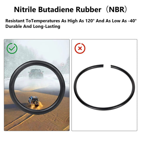 Universal Front And Rear Bumper Quick Release Kit With 4 Tabs And 12 O Rings showing durable nitrile rubber O-ring for temperature resistance.