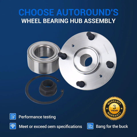 Front Wheel Hub And Bearing Assembly Replacement For 1998 1999 2000 2001 2002 Honda Accord 2.3L L4 Non ABS Front Left Or Right With Four Lugs