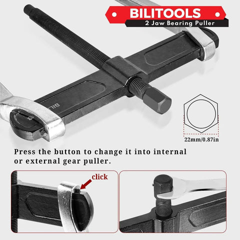 10 Inch 2 Jaw Gear Puller For Internal And External Removal Of Pulleys Bearings And Gears made from premium heat treated CR V steel
